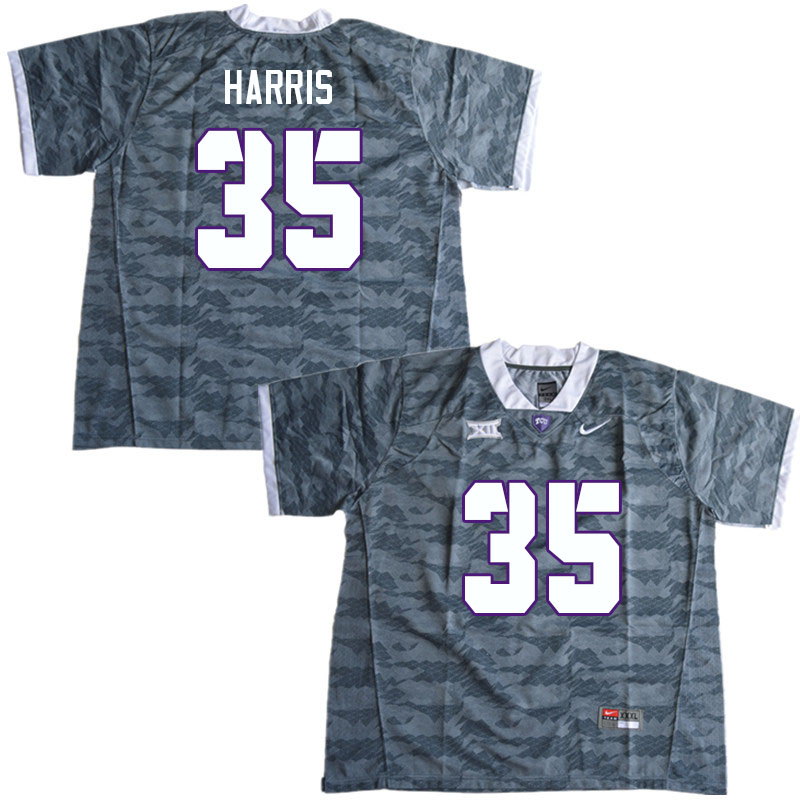 Men #35 Hilton Harris TCU Horned Frogs College Football Jerseys Sale-Gray - Click Image to Close